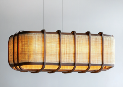 Wabi-sabi style rattan chandelier, dining room bar counter, living room, Southeast Asian creative and simple bedroom, dining room, bamboo weaving lamps