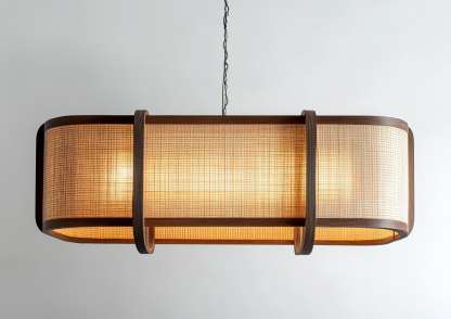 Japanese-style chandeliers, hand-woven lamps, dining room, bar counter, living room, Southeast Asian creative and simple bedroom, dining room, bamboo woven lamps - Image 4