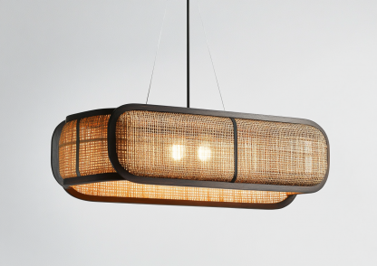Wabi-sabi style rattan chandelier, dining room bar counter, living room, Southeast Asian creative and simple bedroom, dining room, bamboo weaving lamps - Image 2