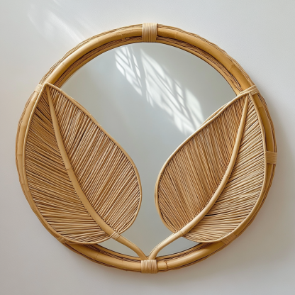Wicker round mirror, wicker pendant, wicker decoration, wicker pendant, wicker decoration, wicker pendant - Image 2