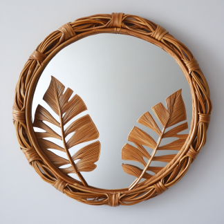 Wicker round mirror, wicker pendant, wicker decoration, wicker pendant, wicker decoration, wicker pendant