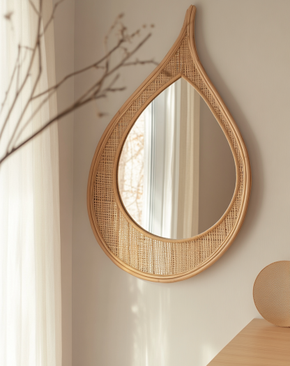 European-style modern flower-shaped leaf decorative mirror, bathroom mirror, European-style frame mirror, wall-mounted mirror - Image 9