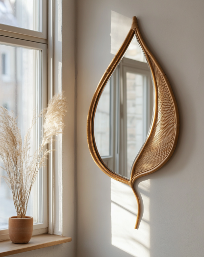 European-style modern flower-shaped leaf decorative mirror, bathroom mirror, European-style frame mirror, wall-mounted mirror - Image 8