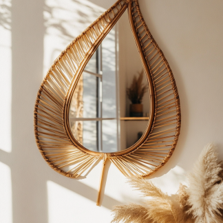 European-style modern flower-shaped leaf decorative mirror, bathroom mirror, European-style frame mirror, wall-mounted mirror
