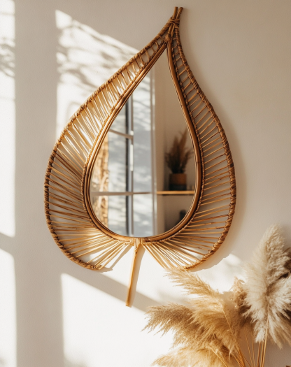European-style modern flower-shaped leaf decorative mirror, bathroom mirror, European-style frame mirror, wall-mounted mirror