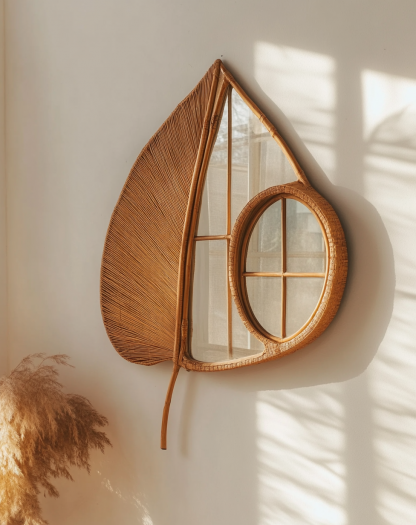 European-style modern flower-shaped leaf decorative mirror, bathroom mirror, European-style frame mirror, wall-mounted mirror - Image 6