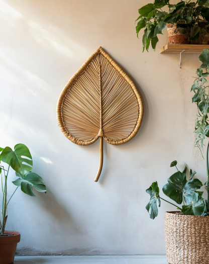 Wabi-sabi style rattan wall decorative mirror, retro homestay rattan handcrafted dressing mirror, bedroom round mirror - Image 7