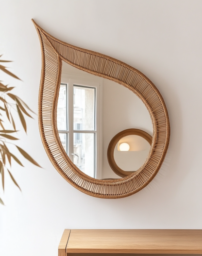 Solid wood new Chinese-style French metal dressing mirror, light luxury wabi-sabi style fitting and makeup mirror - Image 9