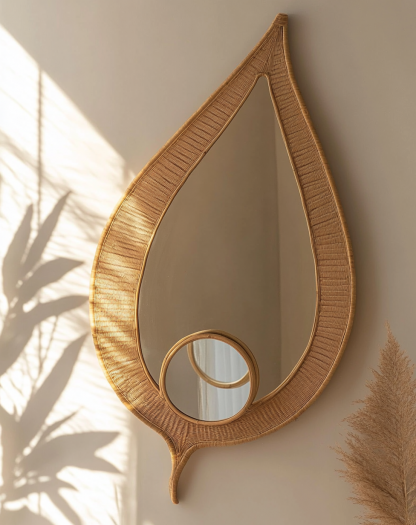 Solid wood new Chinese-style French metal dressing mirror, light luxury wabi-sabi style fitting and makeup mirror - Image 7