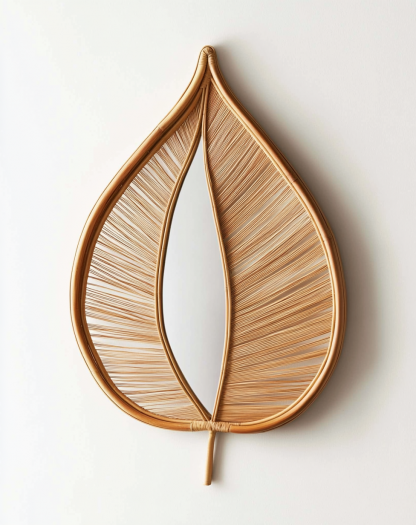 Wabi-sabi style retro bamboo woven round mirror decorative mirror is used as a decoration in the homestay, restaurant and tea room - Image 4