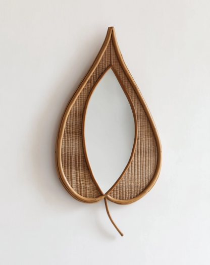 Wabi-sabi style retro bamboo woven round mirror decorative mirror is used as a decoration in the homestay, restaurant and tea room - Image 2
