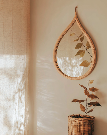 European-style modern flower-shaped leaf decorative mirror, bathroom mirror, European-style frame mirror, wall-mounted mirror - Image 3