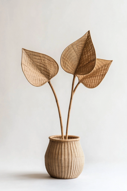 Wicker vases, artificial flowers, fake flowers, living room and dining table decorations - Image 9