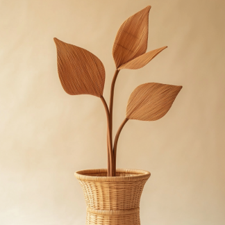 Artistic and creative solid wood vases and ornaments for homestays, hotels, model rooms, living rooms and entrance halls, high-end dried flower vases