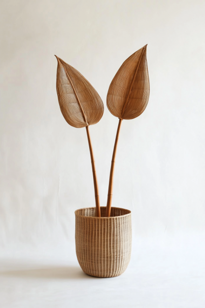 Wicker hanging ornaments, bedroom dining table, entrance hall, homestay, Nordic artificial flower vase, French retro flower vase, living room - Image 9