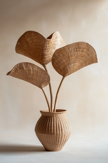 Wicker hanging ornaments, bedroom dining table, entrance hall, homestay, Nordic artificial flower vase, French retro flower vase, living room - Image 7