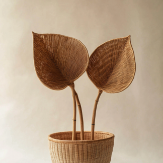 Vintage vase, hand-woven rattan, French retro entrance, flower tube, flower vase, homestay bedroom, Wabi-sabi style
