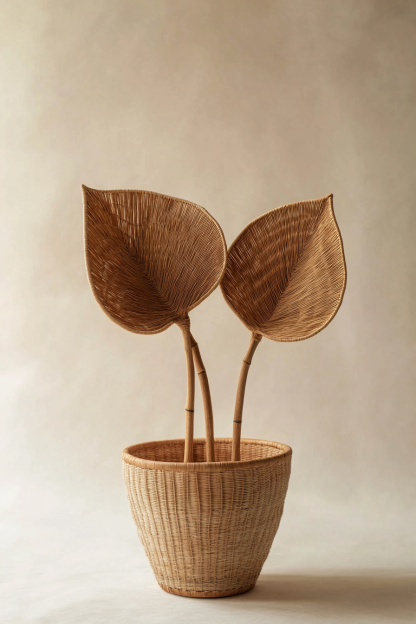 Vintage vase, hand-woven rattan, French retro entrance, flower tube, flower vase, homestay bedroom, Wabi-sabi style