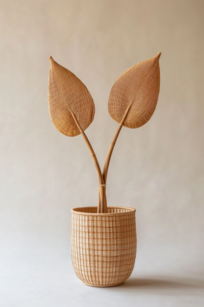 Wicker vases, artificial flowers, fake flowers, living room and dining table decorations - Image 11