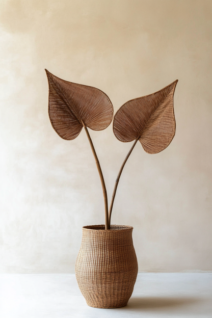 Wicker vases, artificial flowers, fake flowers, living room and dining table decorations - Image 10