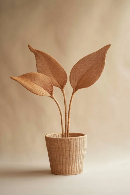 Wicker flower POTS, money tree plant flower baskets, hand-woven baskets, wicker baskets, green plant bamboo baskets, woven vases - Image 10