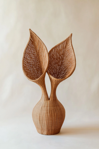 Wicker flower POTS, money tree plant flower baskets, hand-woven baskets, wicker baskets, green plant bamboo baskets, woven vases - Image 9