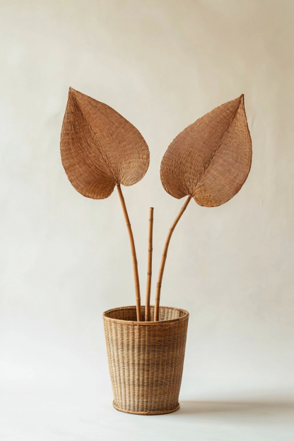 Wicker flower POTS, money tree plant flower baskets, hand-woven baskets, wicker baskets, green plant bamboo baskets, woven vases - Image 8