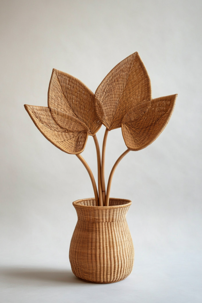 Wicker flower POTS, money tree plant flower baskets, hand-woven baskets, wicker baskets, green plant bamboo baskets, woven vases