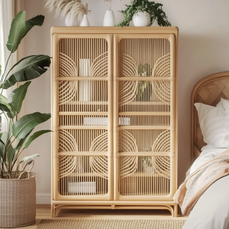 Corridor entrance door, foyer storage cabinet, economical shoe rack, sideboard, rattan woven storage cabinet, small household apartment against the wall