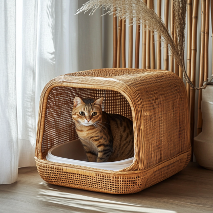 Portable washable vegetarian, convenient collection cat litter, draining cat bed, cat litter basin, cat toilet - Image 9