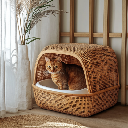 Portable washable vegetarian, convenient collection cat litter, draining cat bed, cat litter basin, cat toilet - Image 7