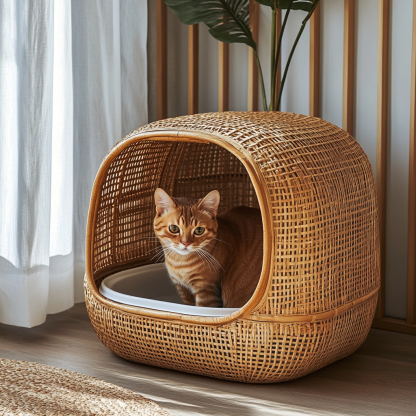 Portable washable vegetarian, convenient collection cat litter, draining cat bed, cat litter basin, cat toilet - Image 6