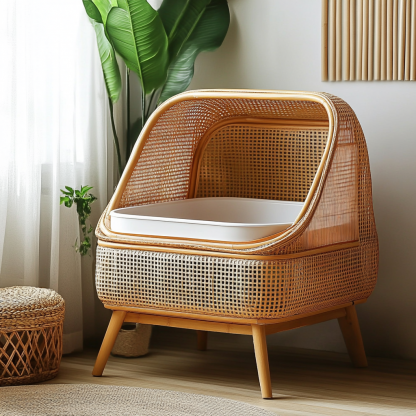 Cat toilet, cat litter box, indoor living room, household creative hand-woven lace, pet - Image 6