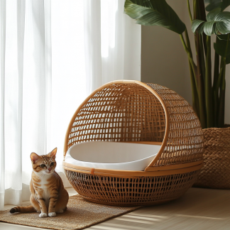 Cat toilet, cat litter box, indoor living room, household creative hand-woven lace, pet