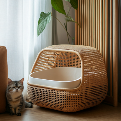 Resin outdoor cat litter box, anti-odor sealed cat box, washable, breathable cat toilet - Image 3