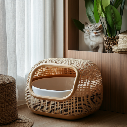 Resin outdoor cat litter box, anti-odor sealed cat box, washable, breathable cat toilet - Image 2