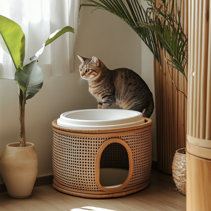 Cat litter box, cat toilet, closed cat sleeping bag, mostly fresh and light pet supplies, residential sunny - Image 6