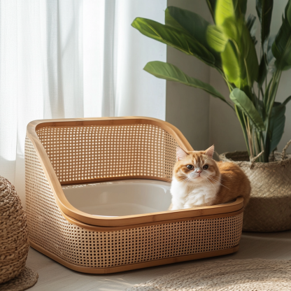 Resin outdoor cat litter box, anti-odor sealed cat box, washable, breathable cat toilet - Image 6