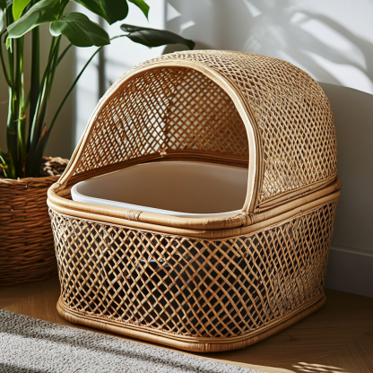 Modern and simple storage cabinets for home use, living room and bedroom, Nordic modern cat litter box, cat toilet - Image 8