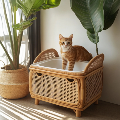 Modern and simple storage cabinets for home use, living room and bedroom, Nordic modern cat litter box, cat toilet - Image 7