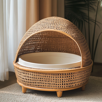 Wabi-sabi style cat litter box, cat toilet, wicker weaving, simple and modern Nordic creative home light luxury furniture - Image 8
