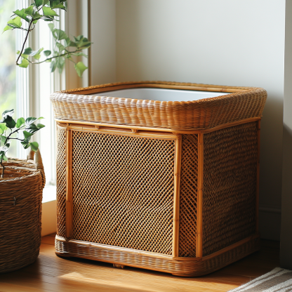 Cat litter box, cat toilet, scratchable rattan woven cat, villa, enclosed double-layer cat house, cat bed, wall red, pet supplies - Image 6