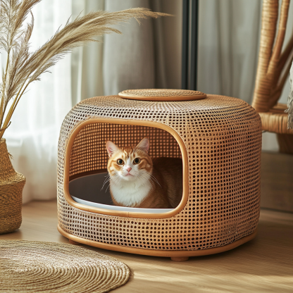 Nordic household modern, simple and niche cat scratcher, anti-odor cat litter box, cat toilet