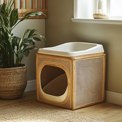 Modern and simple storage cabinets for home use, living room and bedroom, Nordic modern cat litter box, cat toilet - Image 4