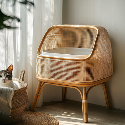 Modern and simple storage cabinets for home use, living room and bedroom, Nordic modern cat litter box, cat toilet - Image 3