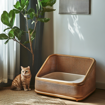 Portable washable vegetarian, convenient collection cat litter, draining cat bed, cat litter basin, cat toilet - Image 4
