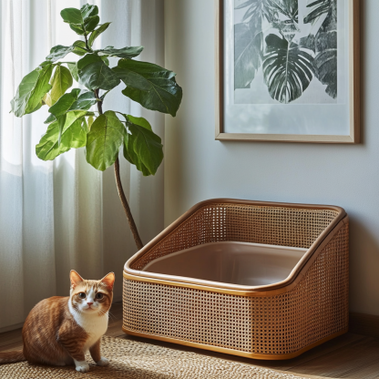 Portable washable vegetarian, convenient collection cat litter, draining cat bed, cat litter basin, cat toilet - Image 2