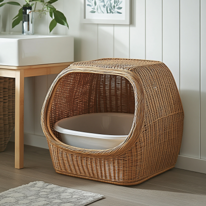 Residential furniture, sofas, rattan and bamboo cat litter boxes, modern and simple homestays, cat toilets, clubs, solid wood leisure areas - Image 6