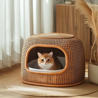 All-season universal cat beds, wicker cat cages, cat beds, cat toilets, and cat litter boxes - Image 2