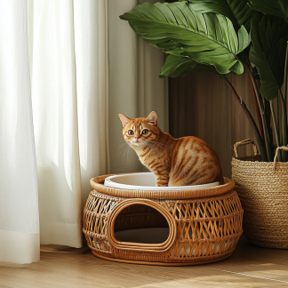 All-season semi-enclosed cat litter box, cat toilet, kitten cool bed, and summer detachable tent bed for cats